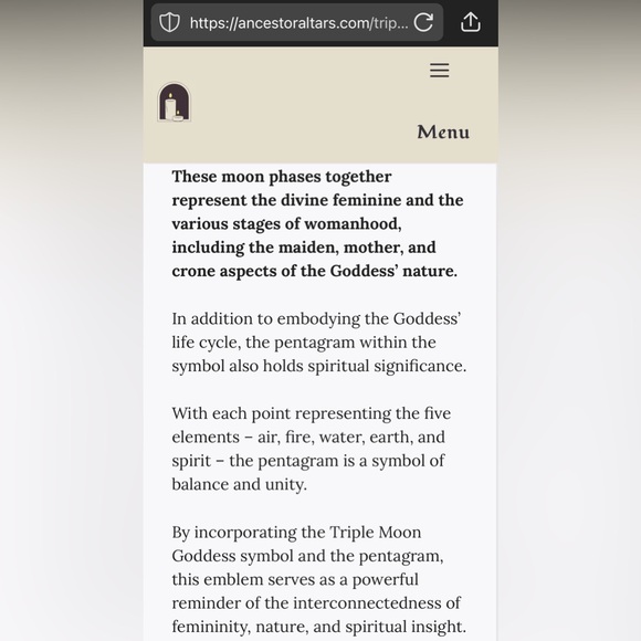 Triple Goddess Moon Necklace - Picture 4 of 5